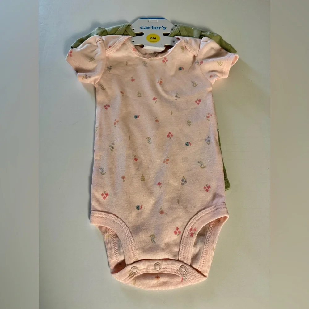 Carter's Baby 2 - Pack Pink and Olive Body Suit 6M